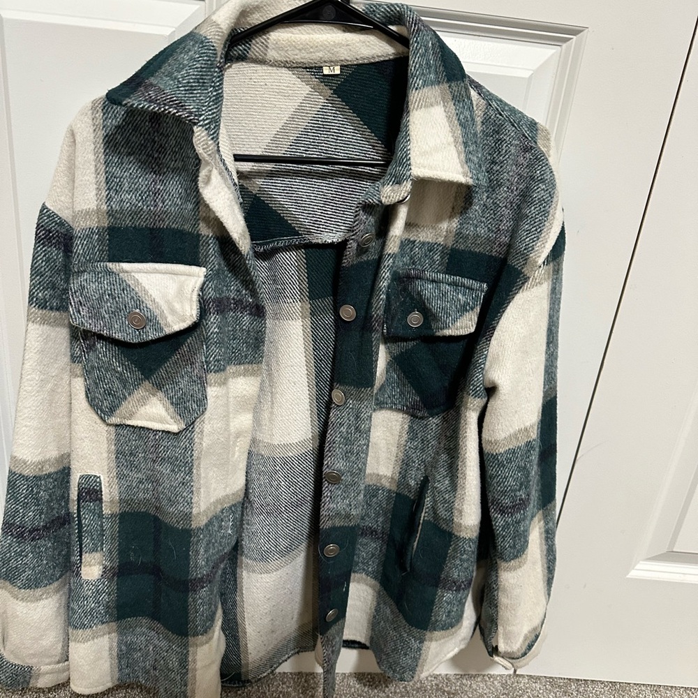 Green Plaid Shacket